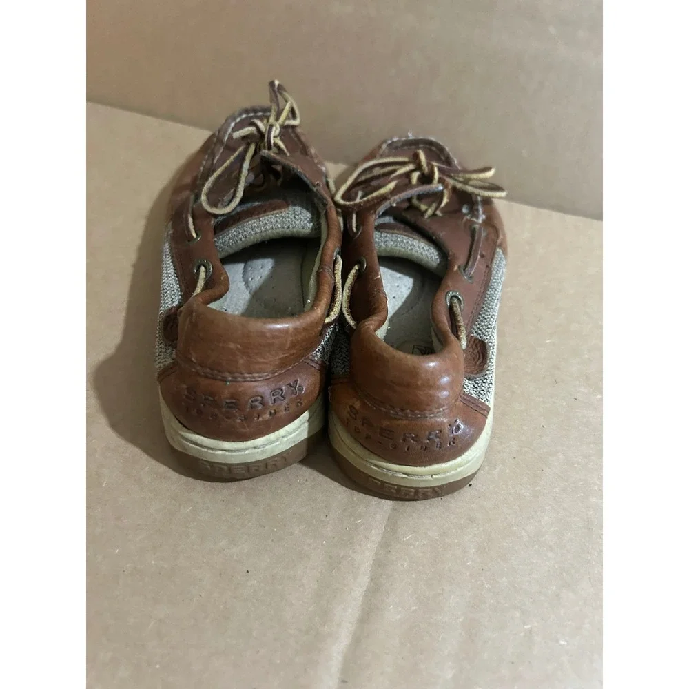Sperry Top-Sider Womens 5.5M Brown Leather Mesh Boat Shoes Loafers
